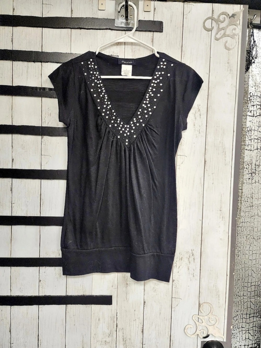 Black Embellished Tunic Like New